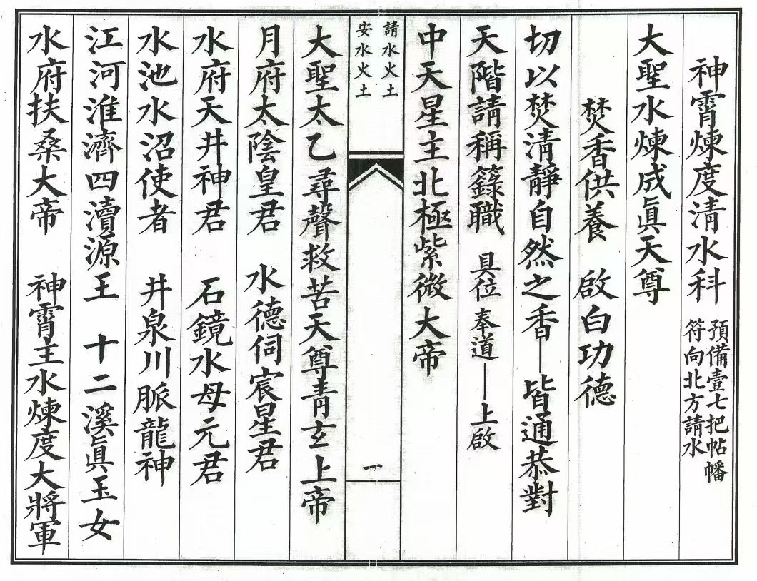 道家科仪书籍《神霄炼度安请水火土科》《安请水火科》(图1)