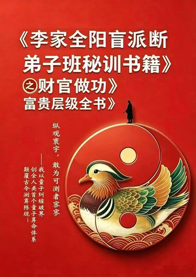 八字命理书籍《​李家全阳盲派断弟子班秘训书籍之财官做功富贵层级全书》