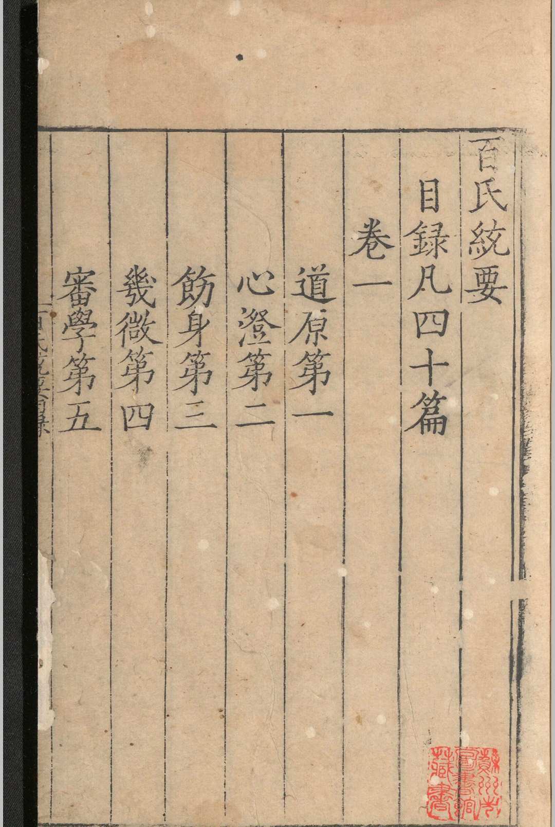 百氏统要.四卷.张烈文.明嘉靖(图1)