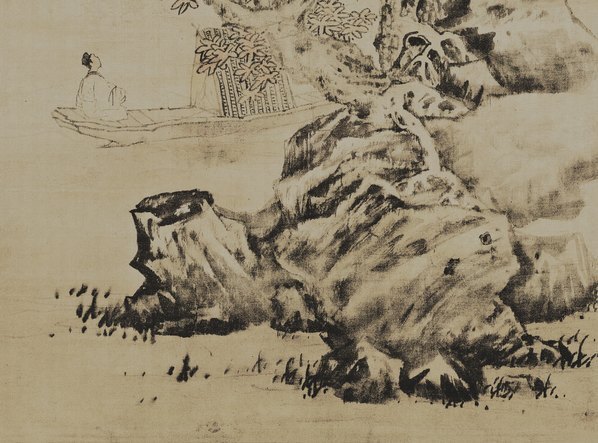 明_蓝瑛_山水人物图_绢本_(4712×13937 – 300dpi)(图5)