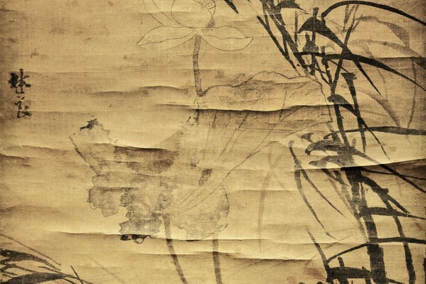 明_林良_荷塘集禽图轴_(7088×18970 – 300dpi)(图3)