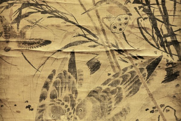明_林良_荷塘集禽图轴_(7088×18970 – 300dpi)(图4)