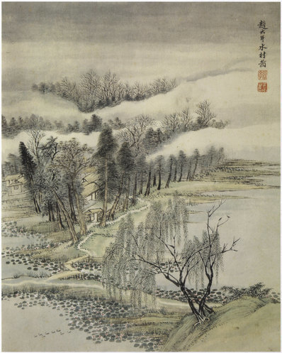 清_王翚_仿古山水册_12_(2855×3564 – 300dpi)(图1)