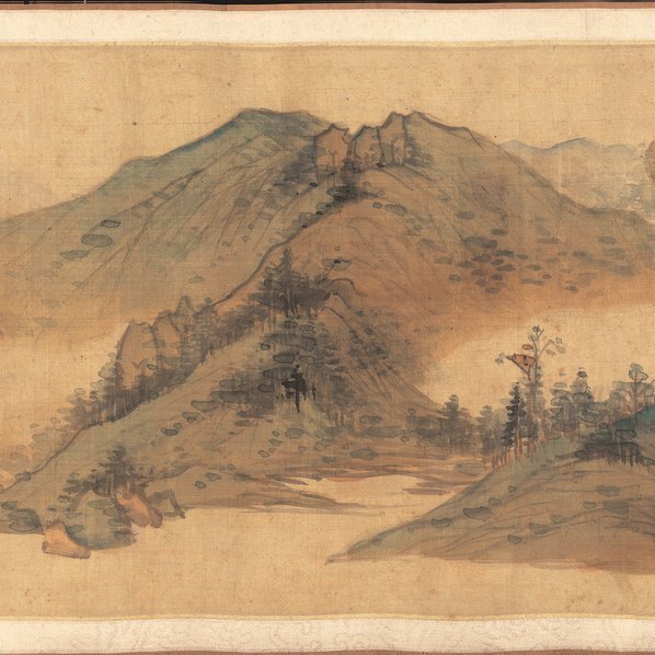 明_蓝瑛_溪山秋色图_画芯_绢_(20185×5906 – 300dpi)(图3)
