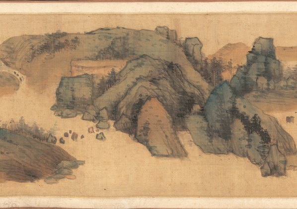 明_蓝瑛_溪山秋色图_画芯_绢_(20185×5906 – 300dpi)(图4)