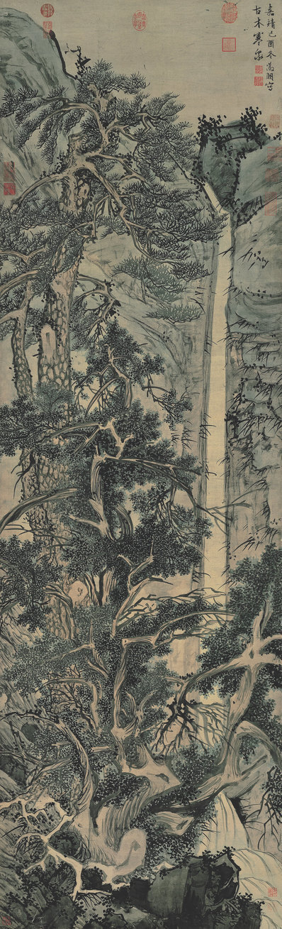 明_文徵明_古木寒_(7004×23031 – 300dpi)(图1)