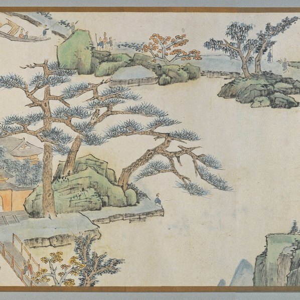 明_萧云从_秋山行旅图卷_全卷_纸本_东_(63890×3189 – 300dpi)(图3)