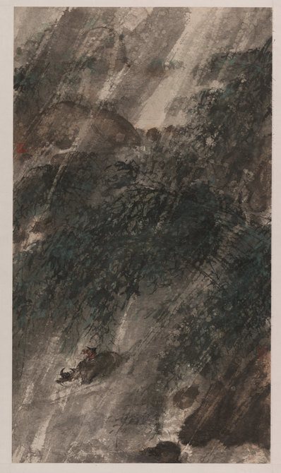 近代_傅抱石_风雨归牧_(8896×14976 – 72dpi)(图1)