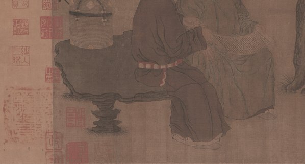 五代_周文矩_琉璃堂人物图绢本_(8316×4463 – 300dpi)(图4)