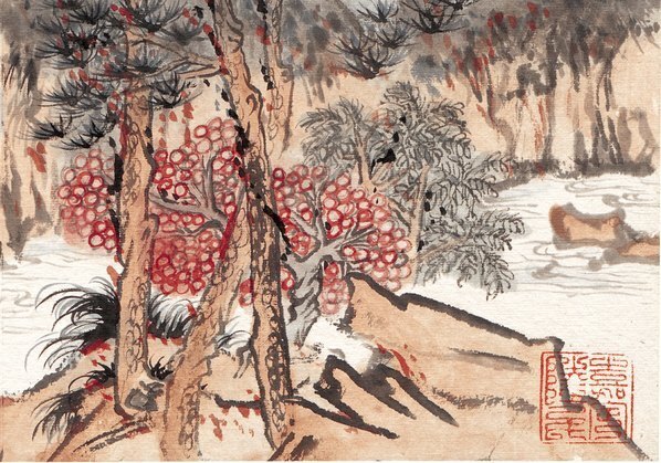 近代_陆严少_石壁过云开锦绣_(4677×3276 – 72dpi)(图5)