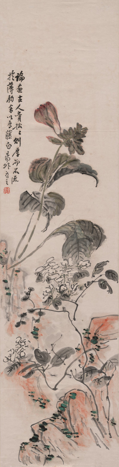 近代_黄宾虹_花鸟图_轴纸本_(5216×20385 – 72dpi)(图1)