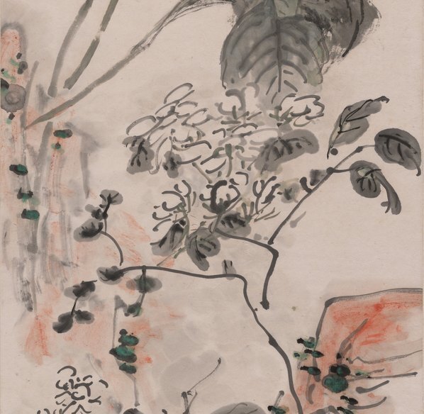 近代_黄宾虹_花鸟图_轴纸本_(5216×20385 – 72dpi)(图4)