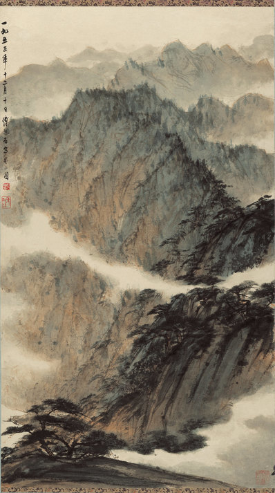 近代_傅抱石_蜀山图_纸本_(7128×12776 – 72dpi)(图1)