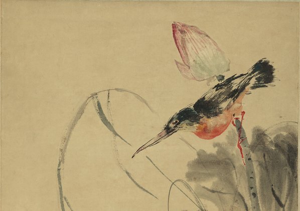 近代_高剑父_荷塘翠鸟图_纸本_(4010×11304 – 72dpi)(图2)