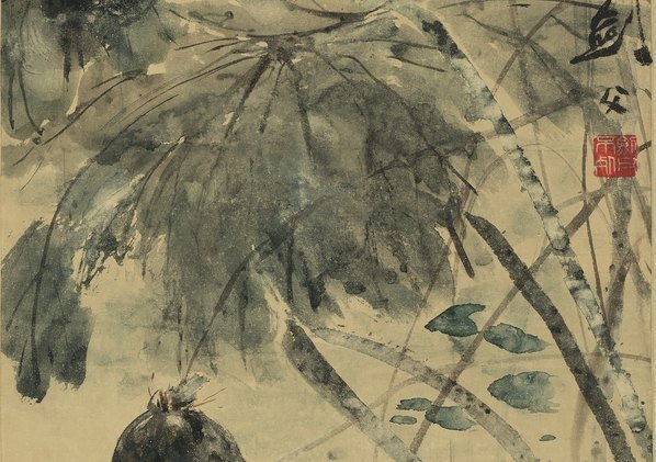 近代_高剑父_荷塘翠鸟图_纸本_(4010×11304 – 72dpi)(图4)