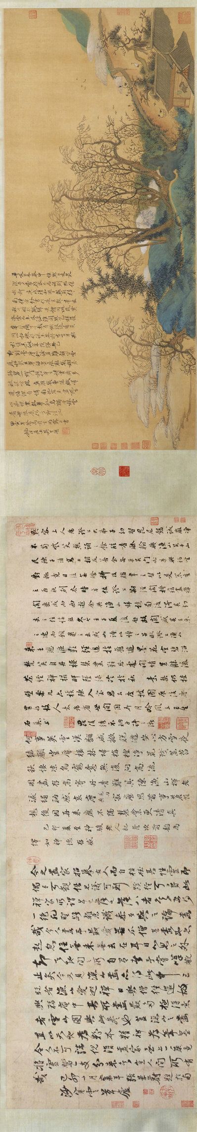 清_吴历_兴福庵感旧图卷绢本_北京故_(16582×2890 – 200dpi)(图1)