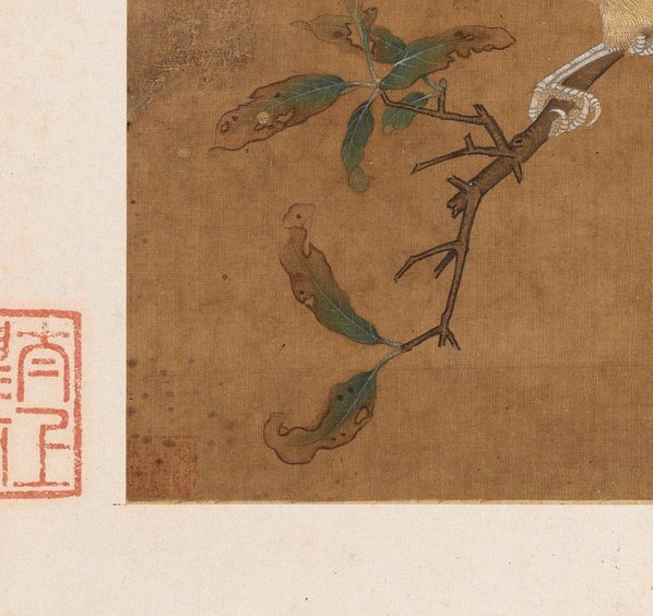 宋_佚名_传毛益_榴枝黄鸟图_绢本_(5278×4980 – 300dpi)(图4)