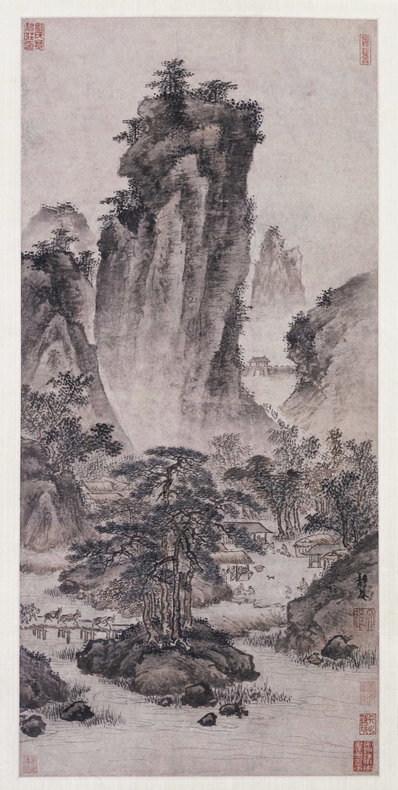 明_戴进_关山行旅图纸本北_(3543×7028 – 300dpi)(图1)