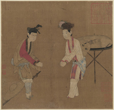宋_杂剧_打花鼓_图页绢本故宫博物_(7782×7502 – 500dpi)(图1)
