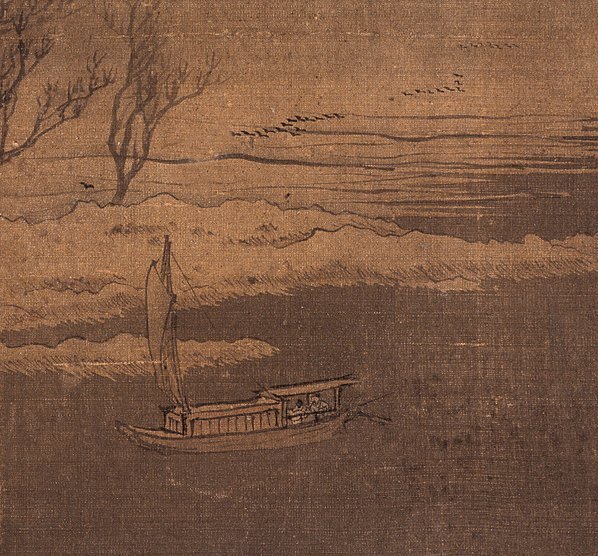清_袁江_山水人物册页六开_袁江_册页寒江泊舟_中国美术馆_(2800×2602 – 350dpi(图5)