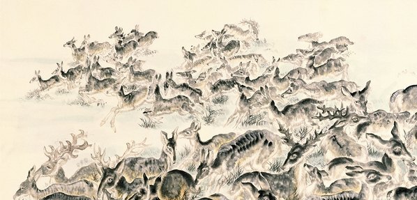 近代_中国百图_百鹿图_(12827×6154 – 72dpi)(图2)