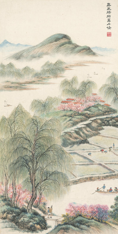 近代_傅抱石_春风杨柳万千樤_(7278×14467 – 72dpi)(图1)