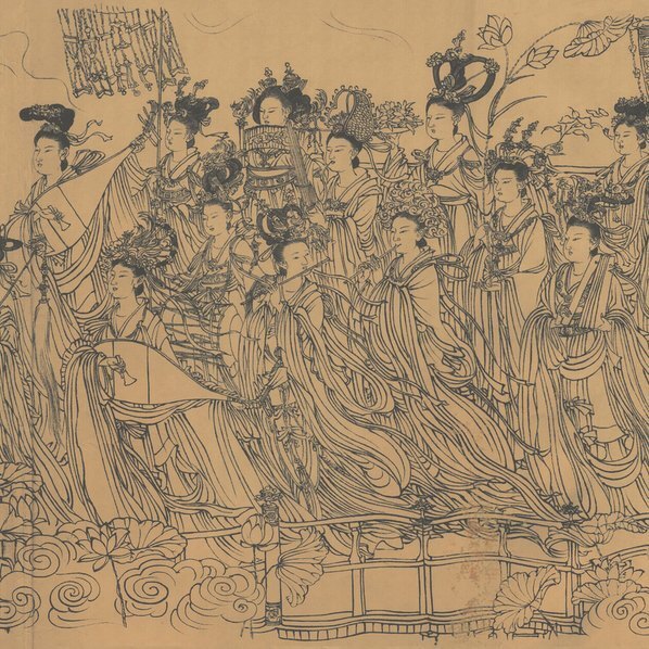 唐_吴道子_八十七神仙卷绢本徐悲鸿纪念_(51340×3543 – 300dpi)(图2)
