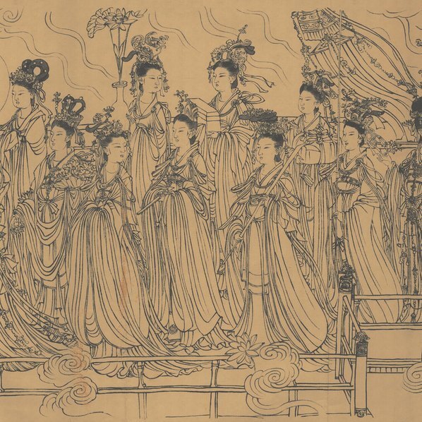 唐_吴道子_八十七神仙卷绢本徐悲鸿纪念_(51340×3543 – 300dpi)(图5)