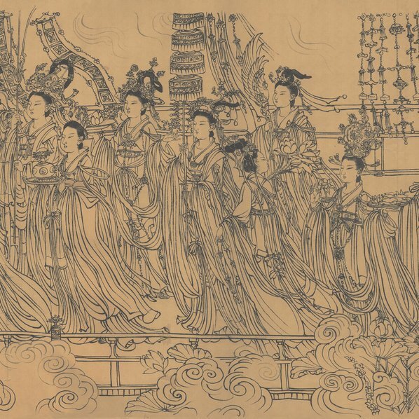 唐_吴道子_八十七神仙卷绢本徐悲鸿纪念_(51340×3543 – 300dpi)(图3)