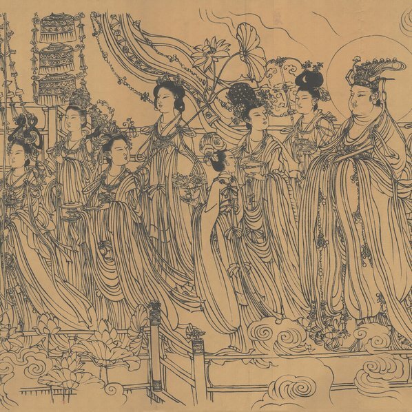 唐_吴道子_八十七神仙卷绢本徐悲鸿纪念_(51340×3543 – 300dpi)(图4)