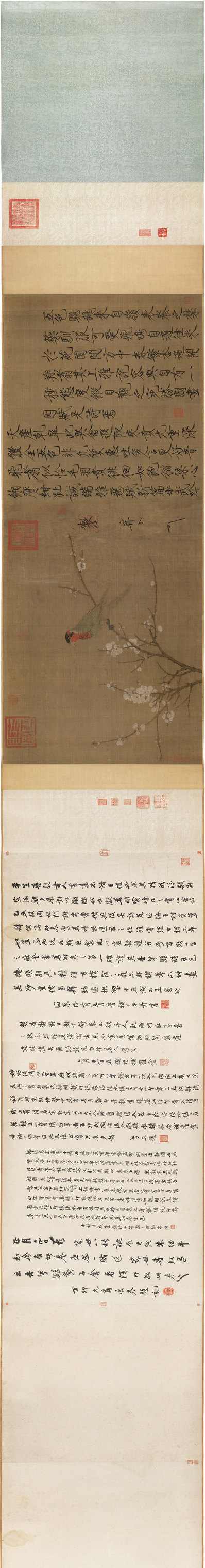 宋_赵佶_五色鹦鹉图_全卷_绢本_波士顿_(48037×6295 – 300dpi)(图1)