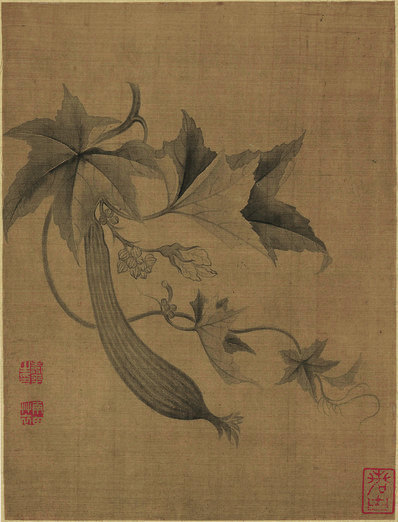 清_恽寿平_花果蔬菜_绢本_111_(2356×3091 – 300dpi)(图1)