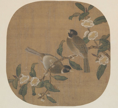 明_佚名_花卉双禽图页故宫博物_(8564×7847 – 500dpi)(图1)