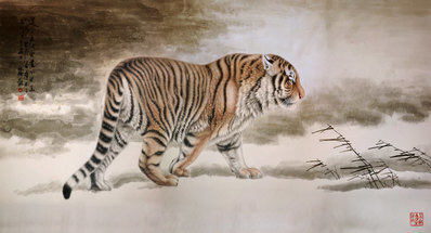 近代_徐鸿儒_虎_(9412×5072 – 72dpi)(图1)