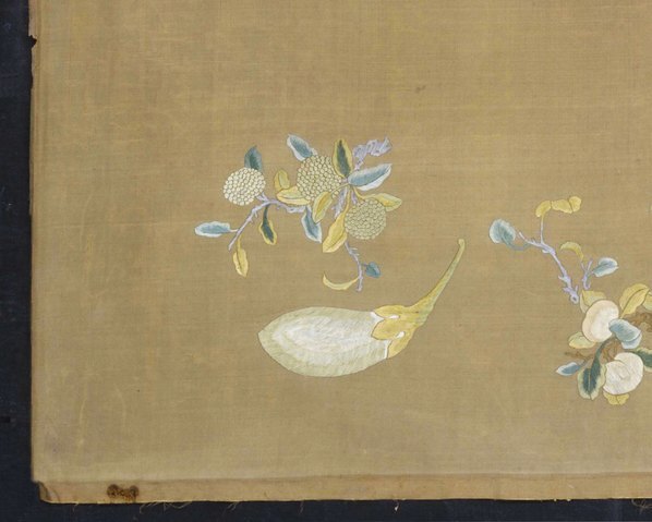 清_乾隆_绸绣蔬果挂屏芯_(5128×4112 – 300dpi)(图4)
