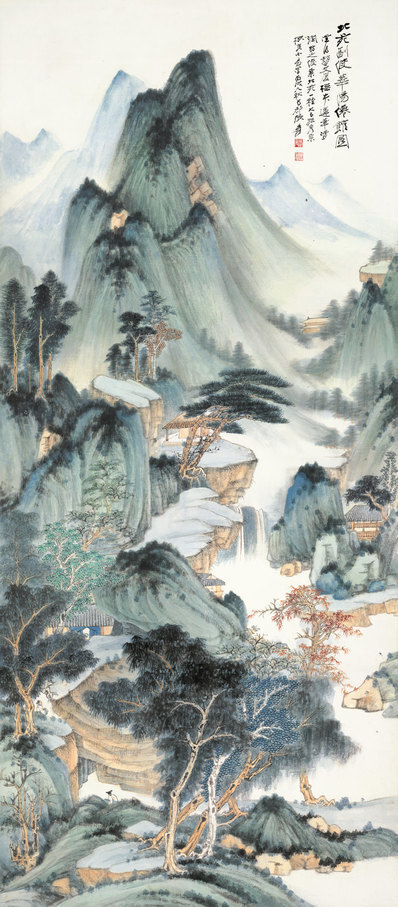 近代_张大千_仿董源华#_(4657×10610 – 72dpi)(图1)