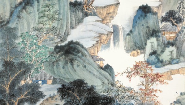 近代_张大千_仿董源华#_(4657×10610 – 72dpi)(图4)