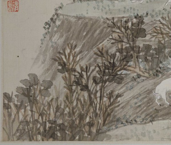清_任熊_姚燮诗意图_册_第六开_平冈乱木群羊_(4461×3766 – 300dpi)(图4)