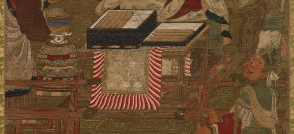 五代_高僧贯休_十六罗汉像_戎博迦尊者唐卡布本_北_(9702×17717 – 300dpi)(图4)