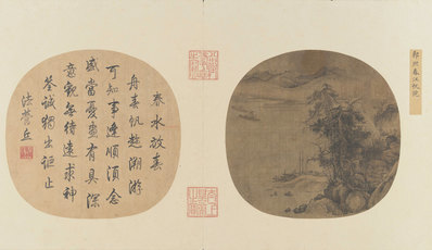 宋_佚名_旧题郭熙_春江帆饱图页_(10878×6274 – 600dpi)(图1)