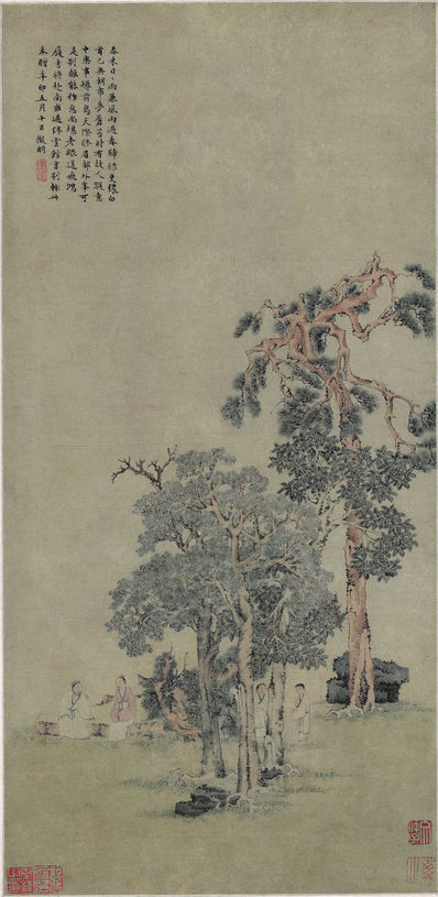 明_文徵明_松石高士图_纸_(3452×7068 – 300dpi)(图1)