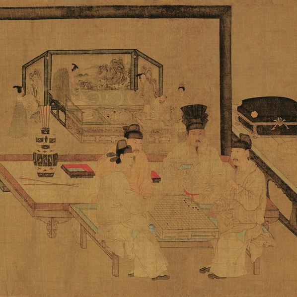 五代_周文矩_重屏会棋图卷_绢本_(13383×3740 – 237dpi)(图4)