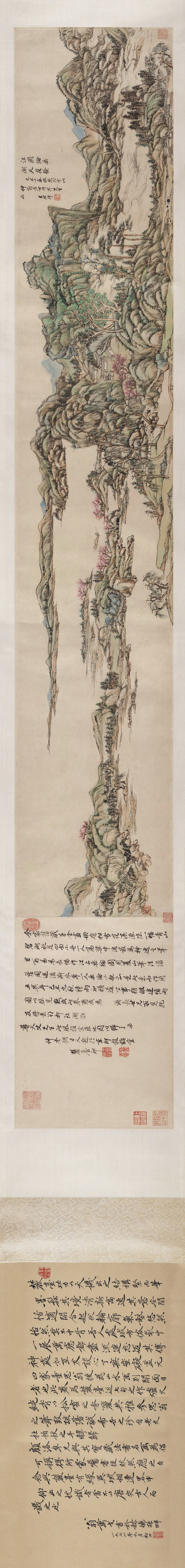 清_王原祁_江上垂纶图_全卷_纸本大都_(29458×3482 – 300dpi)(图1)
