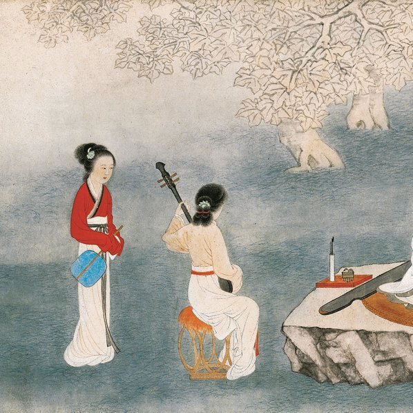 清_刘彦冲_听阮图纸本_北京故(图3)