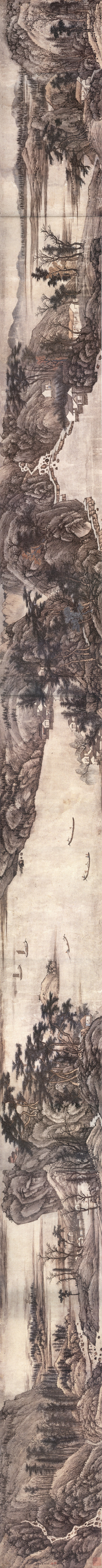 清_高岑_江山无尽图卷上海博物_(53693×3500 – 301dpi)(图1)