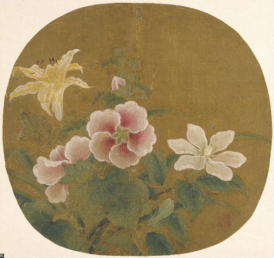 宋_鲁宗贵_夏卉骈芳图页绢本_(3135×2953 – 300dpi)(图1)