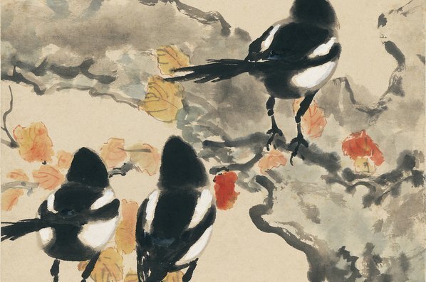 近代_徐悲鸿_春日四喜鹊图_纸本_(4586×12166 – 72dpi)(图4)