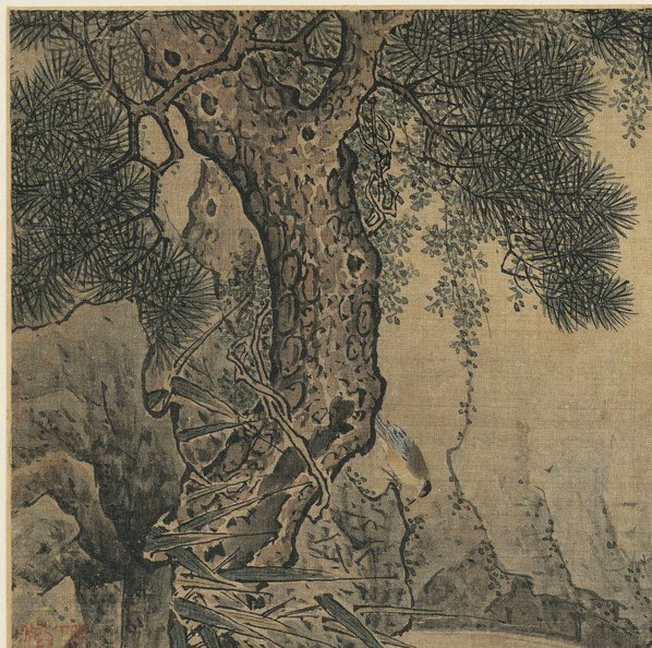 宋_佚名_画松涧山禽图_绢本_(7658×7616 – 804dpi)(图2)