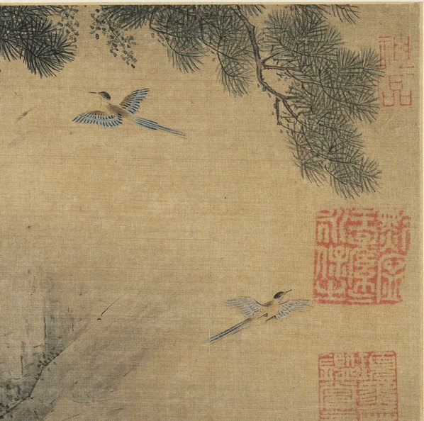 宋_佚名_画松涧山禽图_绢本_(7658×7616 – 804dpi)(图3)
