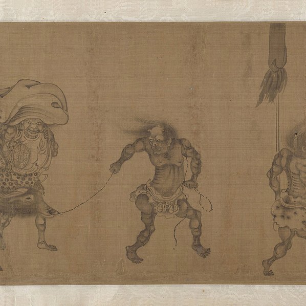 元_颜庚_钟馗嫁妹图卷绢本_(61082×2882 – 300dpi)(图3)